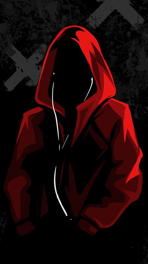 Red Rapping Hood Alone Amoled Black Dark Hoodie Hq Music Night
