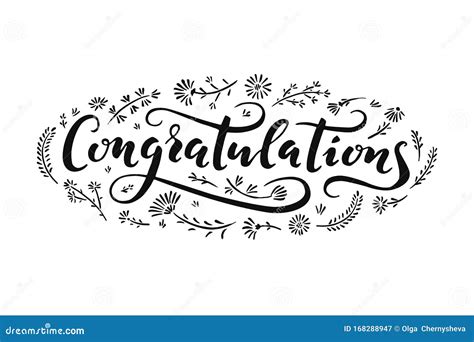 Congratulations Lettering Congrats Label Cheers Celebration And