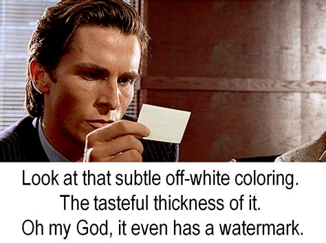 If you're a fan of the movie or book american psycho, then you have to have your own business card, styled just like patrick bateman's. American Psycho Business Cards | TWINSPRINT