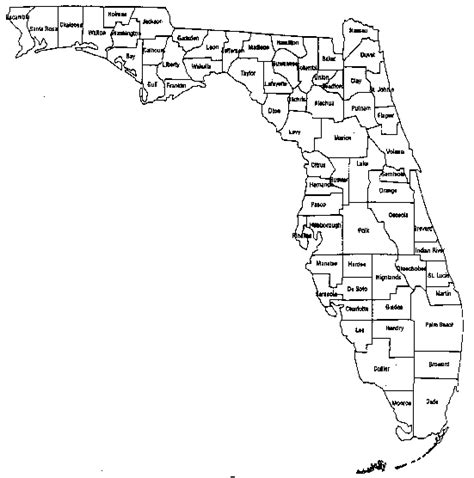 Printable Map Of Florida Counties Map Vector