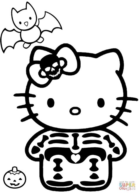 Printable Hello Kitty Halloween Coloring Pages