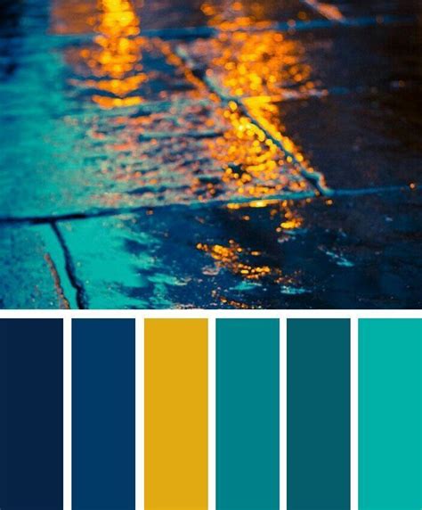 Dark Blue Teal And Yellow Color Palette Color Palette