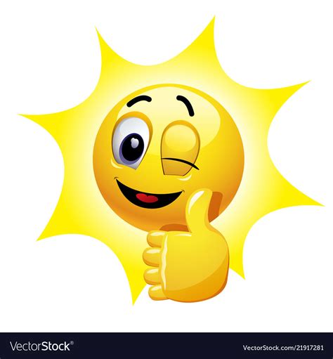 Winking Smiley Showing Thumb Up Royalty Free Vector Image