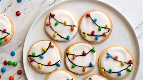 Christmas sugar wafers with vanilla icing. Christmas Lights Cookies with Royal Icing | Dessert for Two