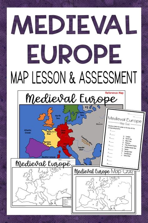 Medieval Europe Map Lesson And Assessment Middle Ages Printable And