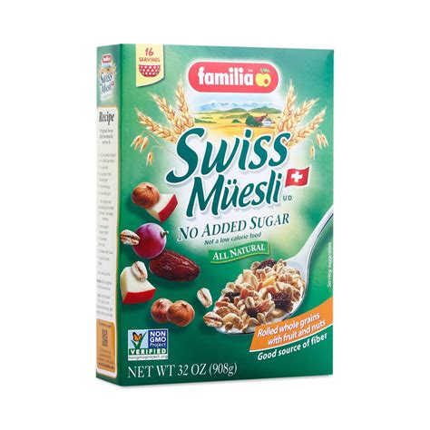 A note on carbs, this breakfast cereal is higher in carbohydrates than . 32 oz Swiss Muesli Cereal by Familia - Thrive Market