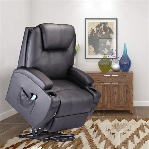 Latitude Run® Faux Leather Power Reclining Heated Massage Chair Wayfair Ca