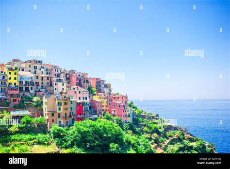 Beautiful View Of The Amazing Village Of Corniglia In The Cinque Terre