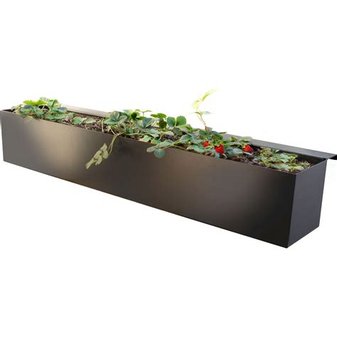 Take an untreated wooden box, paint it in the desired shade, and. Large Metal Hanging Planter Box - Worm Farms