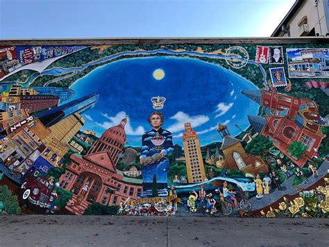 Community mural with protest and justice imagery