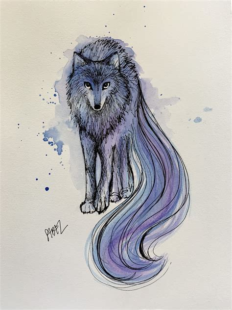 Video Watercolors And Ink Wolf