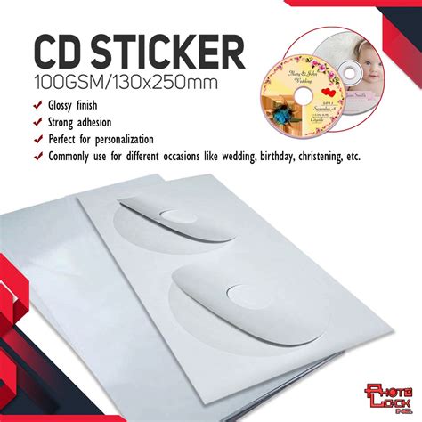 100 Circles Glossy Cd Sticker Cd Label Sticker 100gsm Shopee