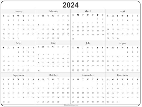2024 yearly calendar in excel pdf and word - 2024 calendar pdf word