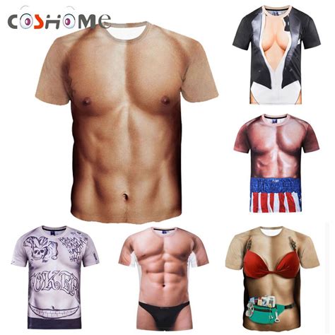 Coshome Funny Muscle T Shirt For Men Women D Graphics Tshirt Fitness T