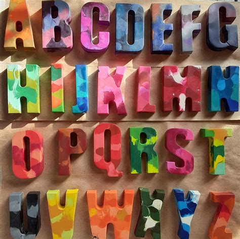 Letter Crayons Marble And Plain Colors Read Description For Ordering