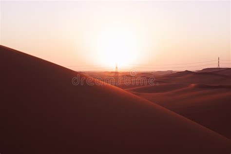 Sunrise On The Red Sand Dunes Of The Arabian Desert In Riyadh Saudi