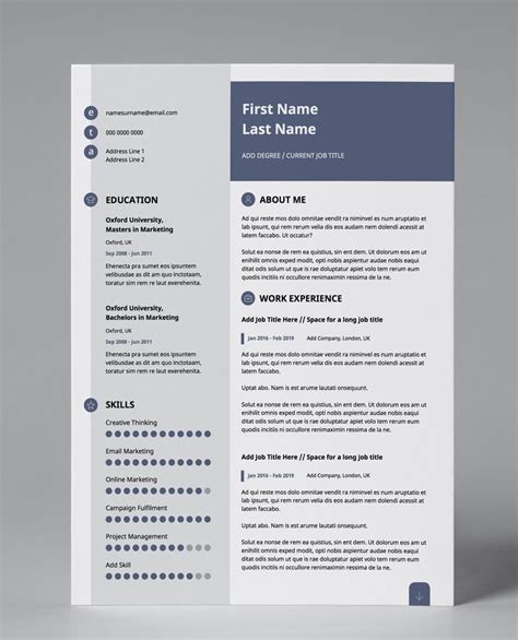 Rapidly make a perfect resume employers love. Editable Resume Template - Slate Blue - 2 Page Editable ...