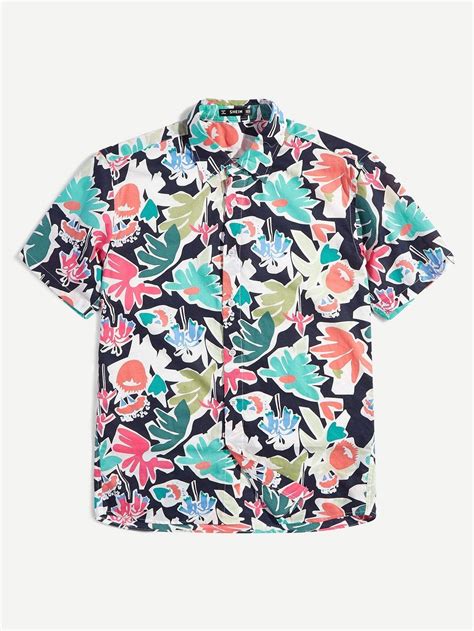 Men Tropical Print Shirt Tropical Print Shirt Shirts Printed Shirts