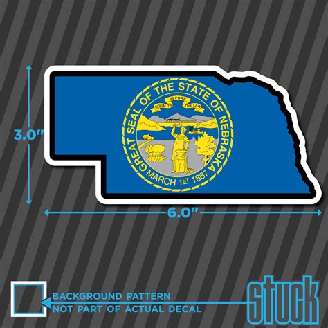 Nebraska State Flag Map Shape 60x30 Printed Vinyl Decal Sticker