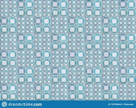Collection Of Blue Turquoise Patterns Tiles Stock Illustration