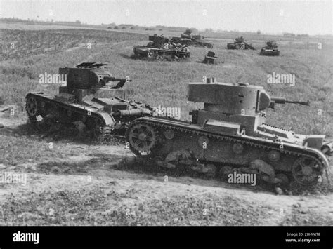 Destroyed Tanks Of The Soviet 19th Tank Division Near Vojnitsa L Black