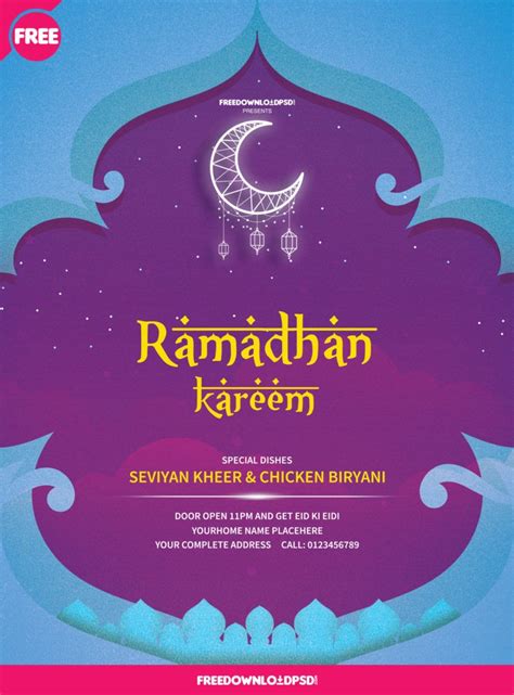 Ramadan Kareem Invite Flyer Template Free Psd Templates
