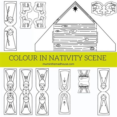 Colour In Nativity Scene Free Printable Mum In The Madhouse