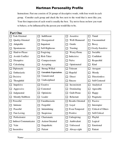 Free Printable Colors Personality Assessment 18 Best Images Of