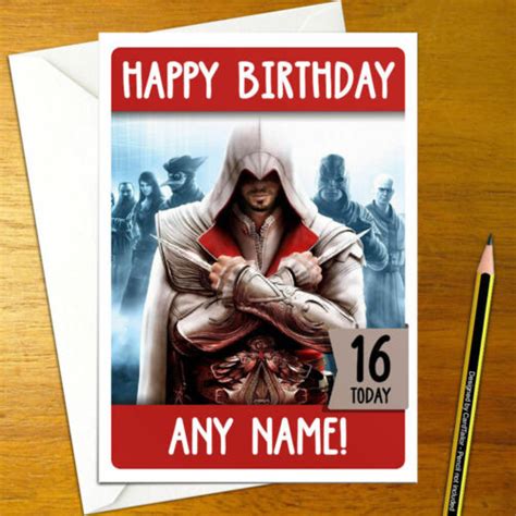 Assassins Creed Personalised Birthday Card Personalized Brotherhood