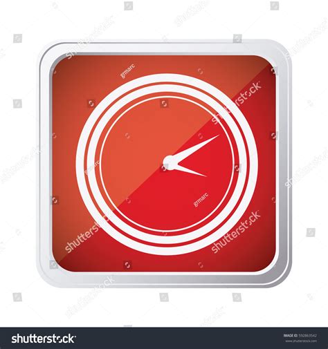 Red Emblem Clock Icon Vector Illustraction Stock Vector Royalty Free