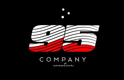 95 Number Logo With Red White Lines And Dots Corporate Creative