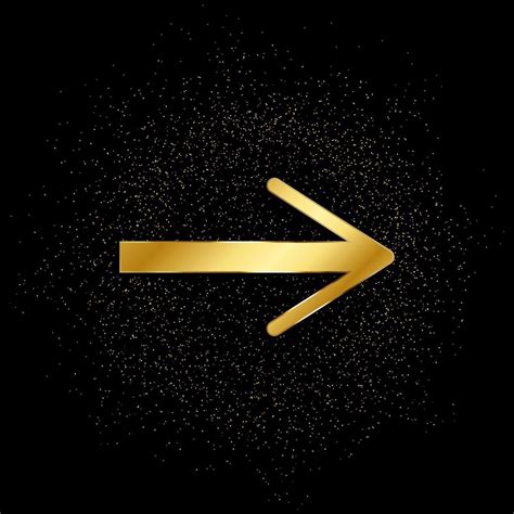 Arrow Gold Vector Icon Vector Illustration Of Golden Particle