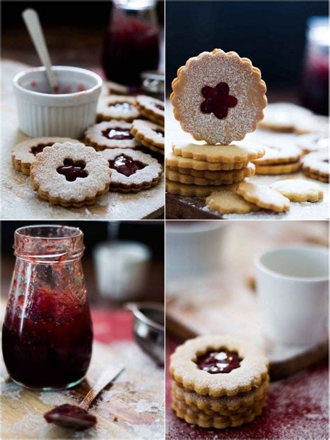 Linzer Cookies With Raspberry Jam Filling The White Ramekins
