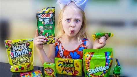 Everleigh Does Ultimate Sour Candy Challenge Youtube