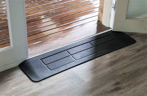 Three Sided Rubber Threshold Doorway Ramp For Wheelchair Disability