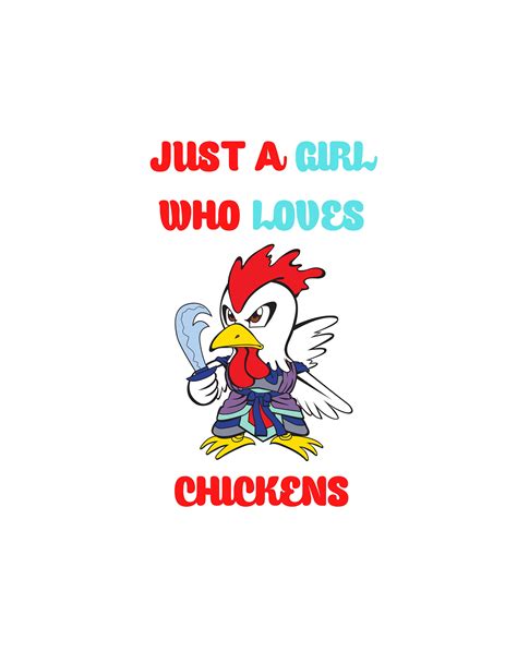 Just A Girl Who Loves Chickens High Resolution 300 Dpi File Etsy