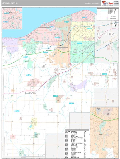 Lorain County Oh Wall Map Premium Style By Marketmaps Mapsales