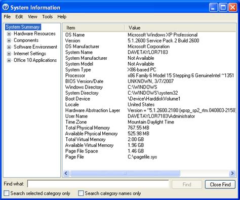 We are happy to assist you. Windows System Information Tool. - The World of Windows