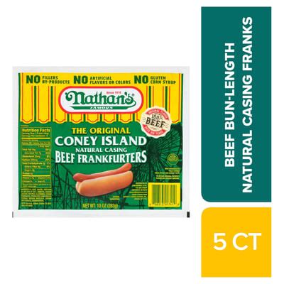 Nathans Nathans Nathan S Famous Coney Island Natural Casing All Beef Franks Oz Shop