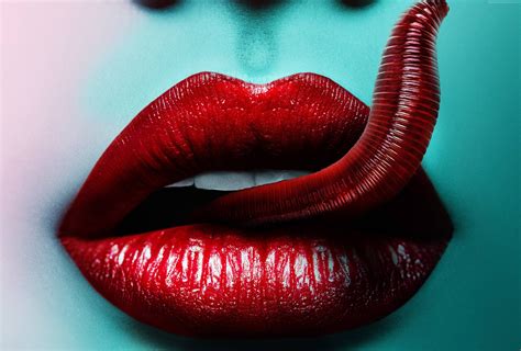Lips Tongues Red Horror Red Lipstick Wallpapers Hd Desktop And