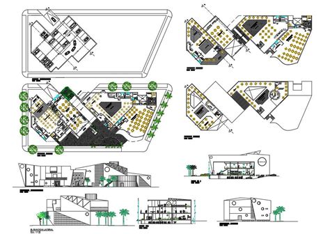 Resort Plan And Elevation With Design For DWG File Cadbull