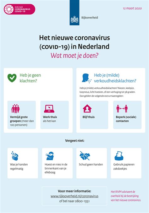 In de 'algemene richtlijnen' vind je de maatregelen die zijn genomen om uitwisseling van het coronavirus. Nieuwe maatregelen tegen verspreiding coronavirus in ...