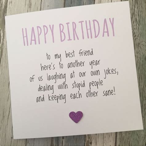 Bff Birthday Card Messages Funny Best Friend Birthday Card Bestie