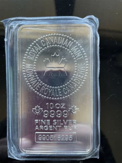 10 Oz Royal Canadian Mint Rcm 9999 Silver Bullion Bar 34228 Picclick