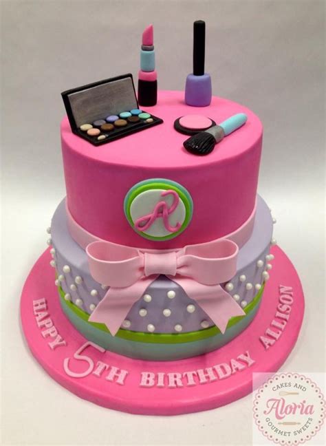 These kids' cakes cover a wide range of themes and flavors. Makeup themed birthday cake | Birthday cakes girls kids ...