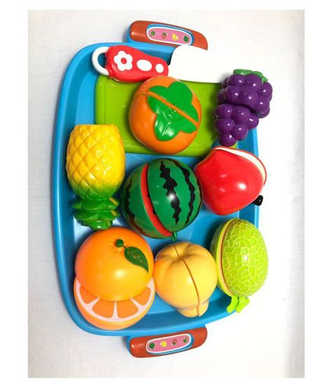 Mubco™ Realistic Sliceable Fruits Cutting Play Toy Set Can Be Cut In 2