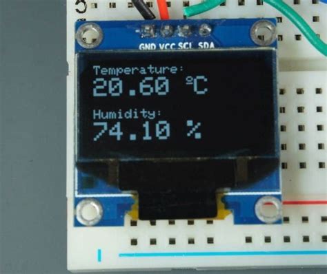 Dht11 Dht22 Sensor Display Temperature Humidity Readings In Oled