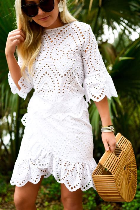 Eyelet Wrap Dress Mini Dresses Summer Lace Mini Dress