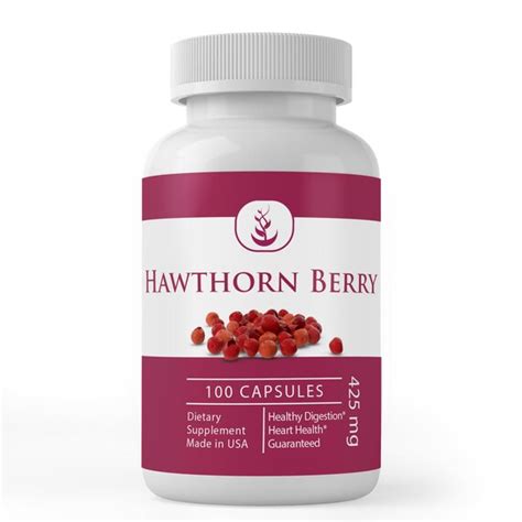 Hawthorn Berry Extract 100 Capsules 425 Mgserving Etsy