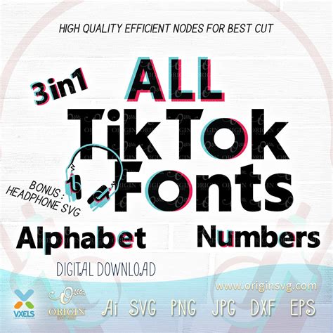 Tiktok Fonts Bundle Svg All In One Alphabet And Numbers Tik Tok 3 Style